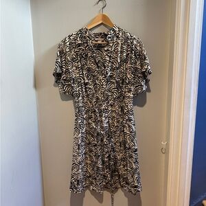 Black and White Wave Print Dress